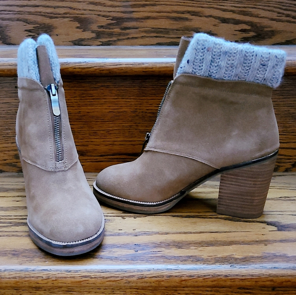 👀50% OFF👢NWT ‼️ Chinese Laundry Suede Boots with Knit Cuff - Picture 4 of 12